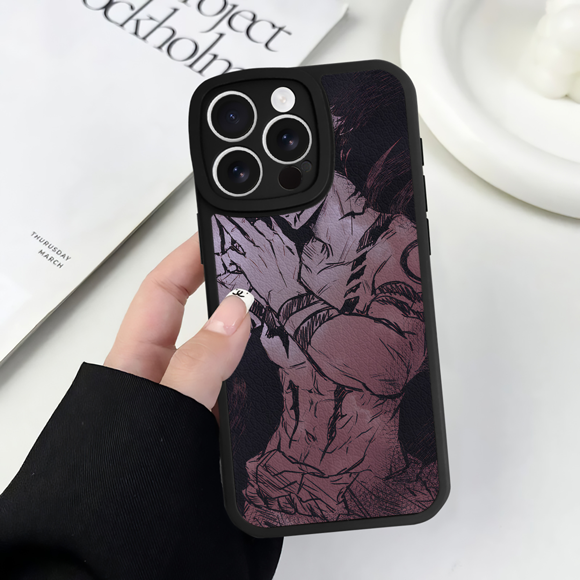 （画像用） 呪術廻戦 Jujutsu Kaisen 【iPhone 16シリーズ対応】シリコンスマホケース（レザー調） 材質：シリコン